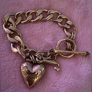 Juicy Couture Gold Heart Charm Bracelet with box